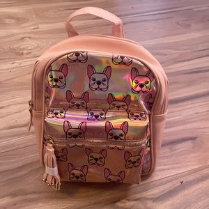 NWT Omg Accessories Printed Puppy Hologram Mini Backpack